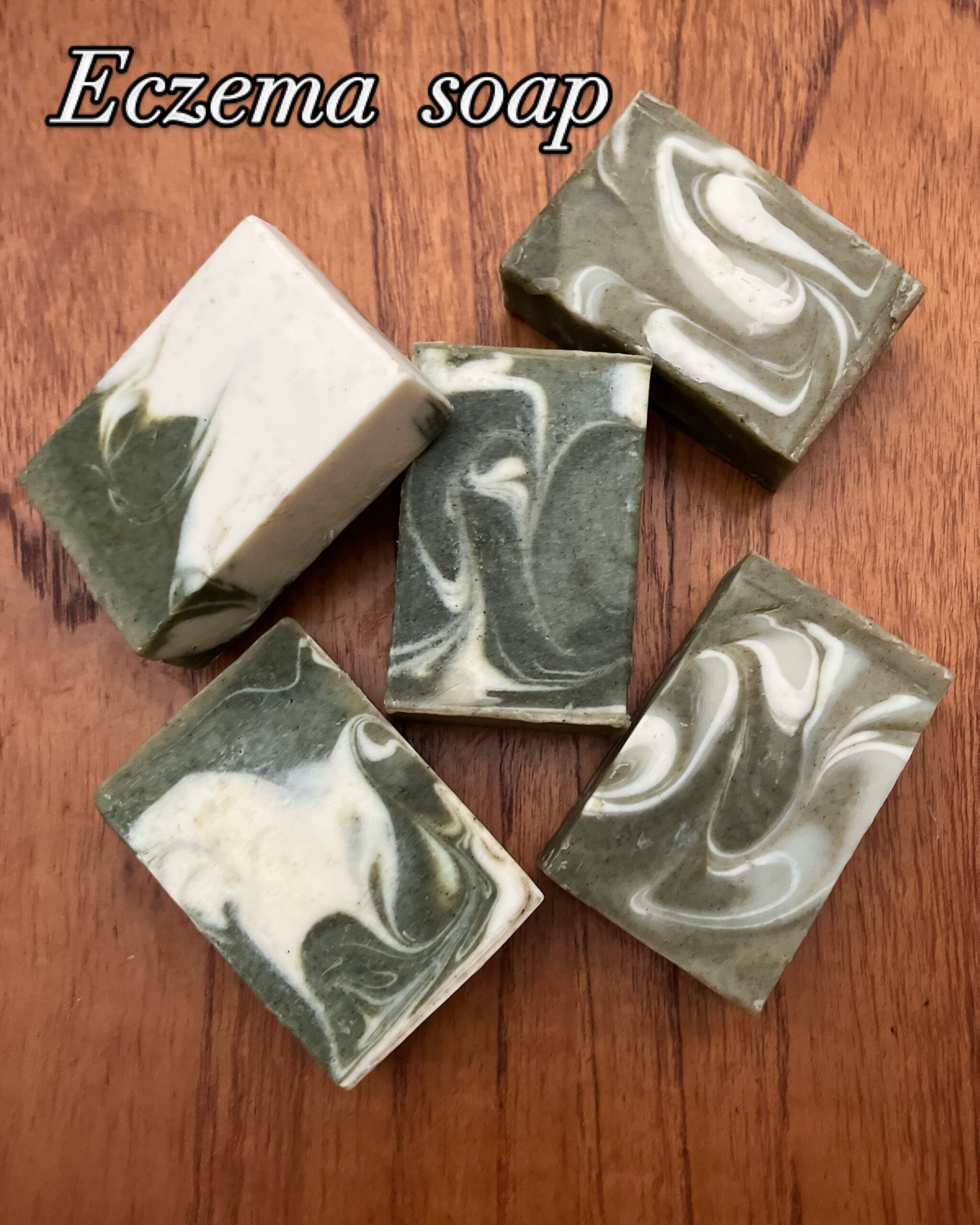 Eczema soap with hemp seed oil cutting